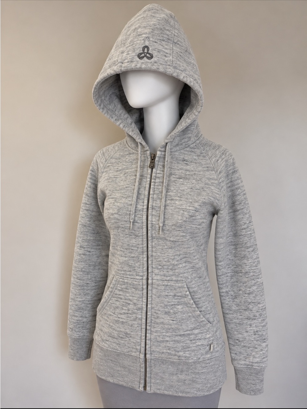 Vintage TNA Aritzia Heather Grey Long Zip Up Hoodie Fleece